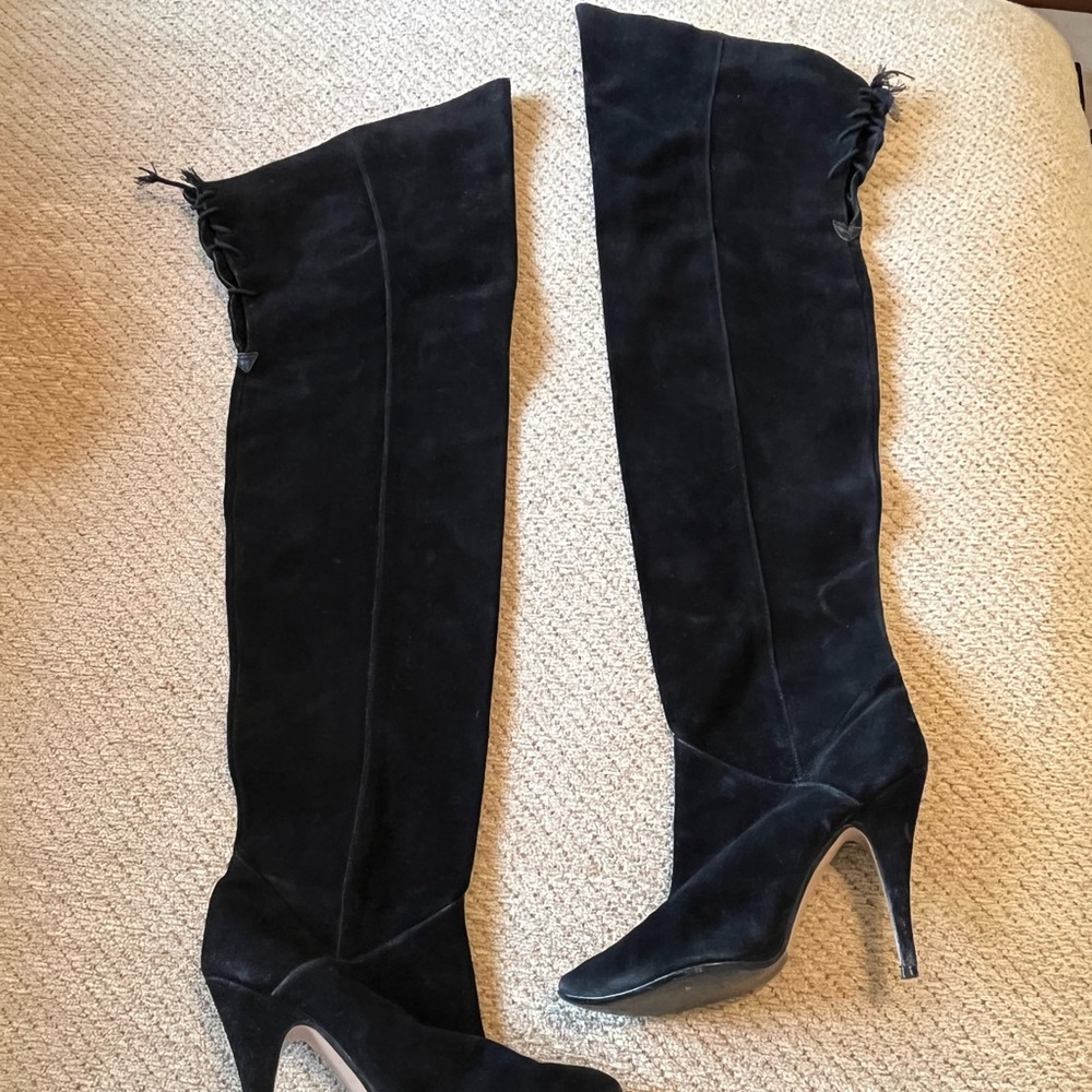 Black leather boots